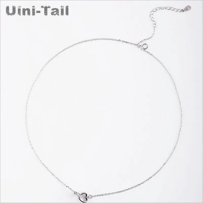 

Uini-Tail Hot new wild heart 925 sterling silver love heart necklace South Korea simple fashion trend short paragraph necklace
