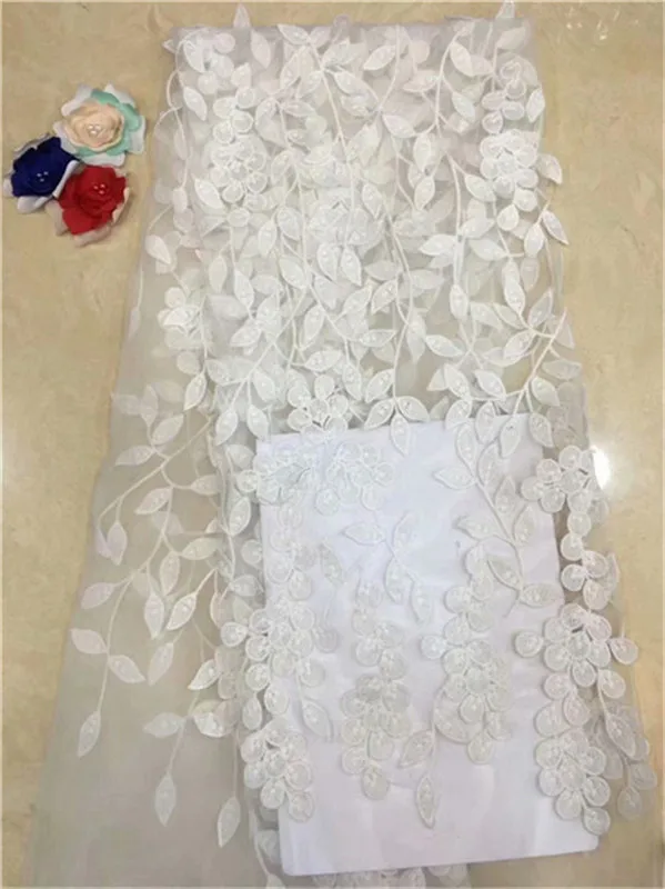 Африканская кружевная ткань с объемным цветком нигерийская высокое качество для