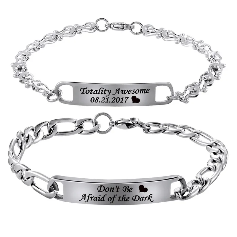 1 набор прямоугольный браслет LASPERAL с подвесками резные сердца сообщения о любви