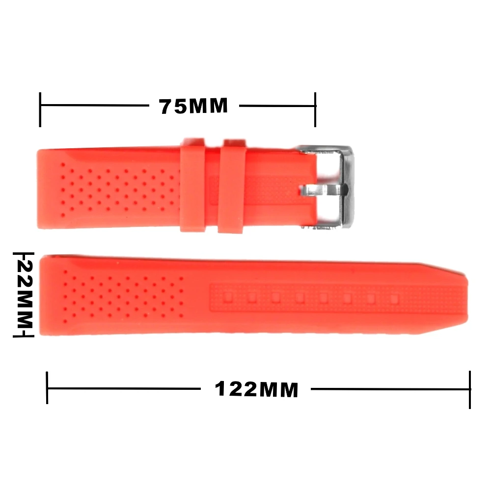 22 мм арбузный розовый Силиконовый Желейный резиновый ремешок для часов WB1051H22JB |