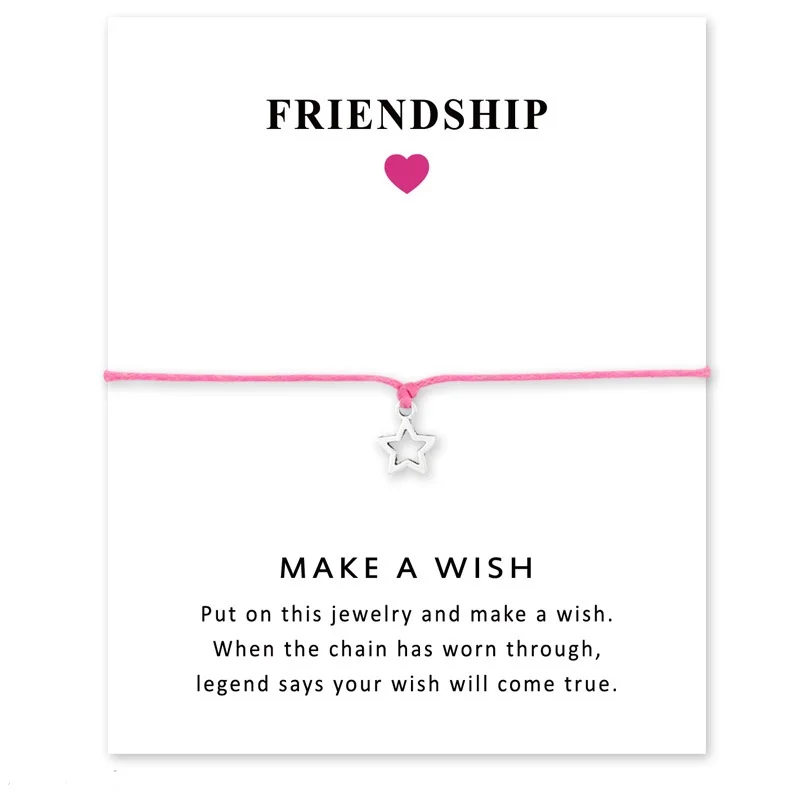 Wish Card полый Звездный браслет для женщин ювелирные изделия дружбы очаровательный