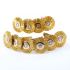 Набор Щеток Для вращающегося инструмента Fixmee, 10 шт., 22 мм, латунное колесо, подходит для Dremel, хвостовик 18 дюйма, для очистки, полировки, подготовки