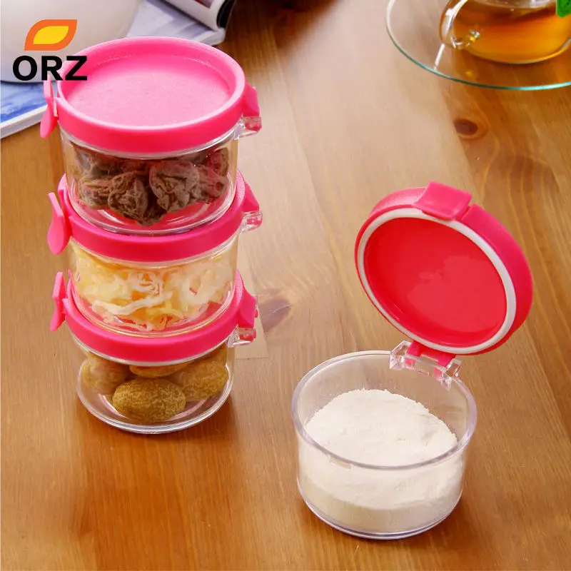 ORZ 4 шт пластиковая банка с коробка для хранения крышкой Органайзер канистра