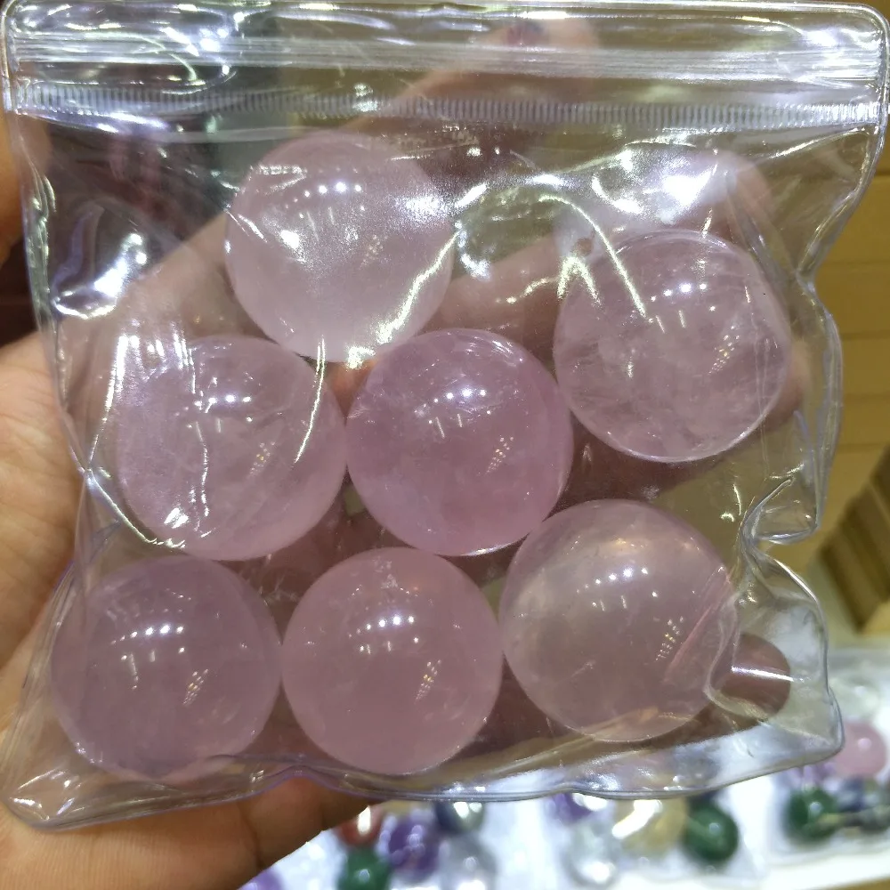

2019 hot 7pcs 30-35MM 100% Natural rose crystal ball crystal ball healing Free shipping