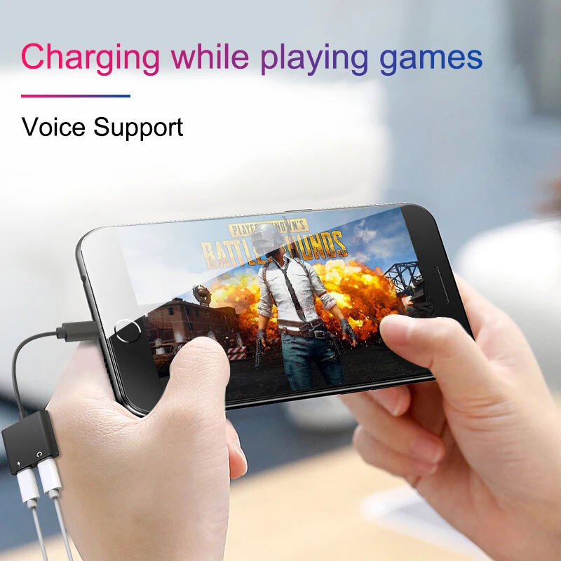 Адаптер для iPhone XS Max XR X 8 2 в 1 разветвитель аудио зарядки преобразователь Lightning на 3