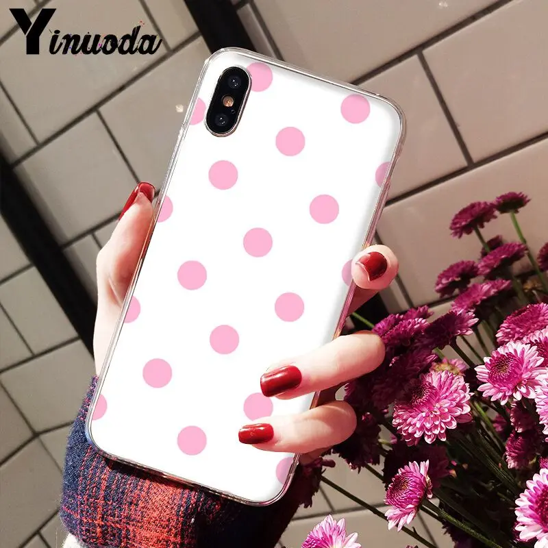 11pro MAX чехол с узором в горошек и сердечком для Apple iPhone 8 7 6 6S Plus X XS 5 5S SE
