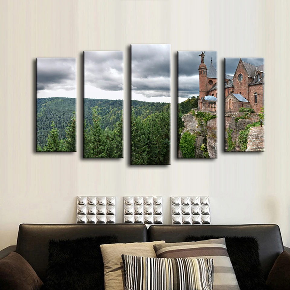 5 шт. Alsace Mont Sainte Odile Настенная картина для маслом домашнего декора настенная