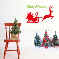 new hot deer merry christmas wall stickers home decor waterproof removable