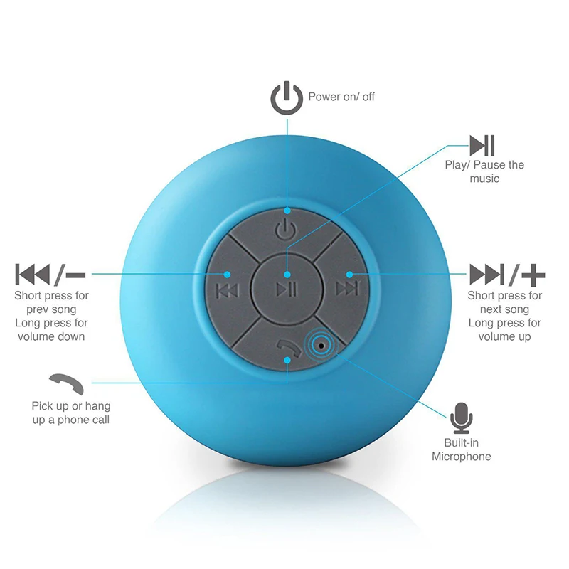 Мини Bluetooth Динамик Портативный громкой связи гарнитура для водонепроницаемые
