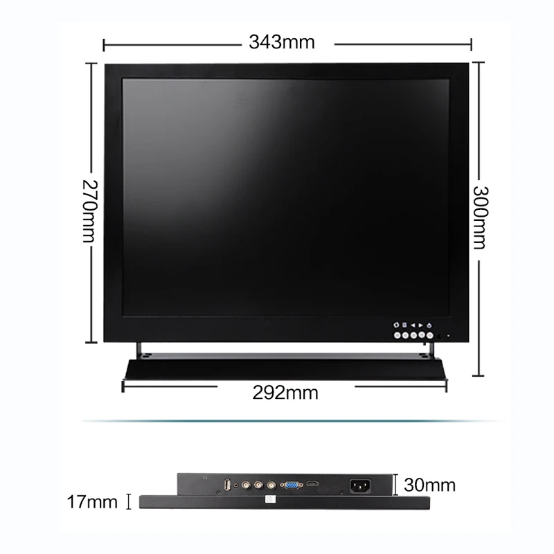 Монитор видеонаблюдения HD 17 дюймов 1280 х1024 с металлическим корпусом разъем HDMI VGA AV