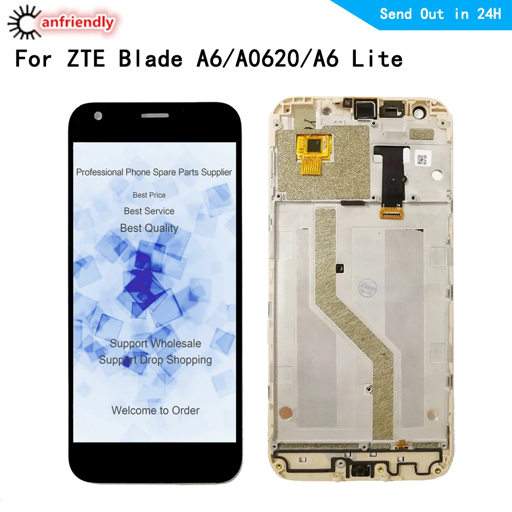 Cena Wyświetlacz LCD Ekran Dla ZTE Blade A6/A6 Lite/A0620 Wyświetlacz LCD + Ekran Dotykowy Digitizer Z Ramką Montaż Szklany Panel Dla ZTE A6