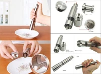 high quality silvery thumb push salt stainless steel pepper grinder spice sauce mills grind stick tool kitchen gadgets dhl gifts
