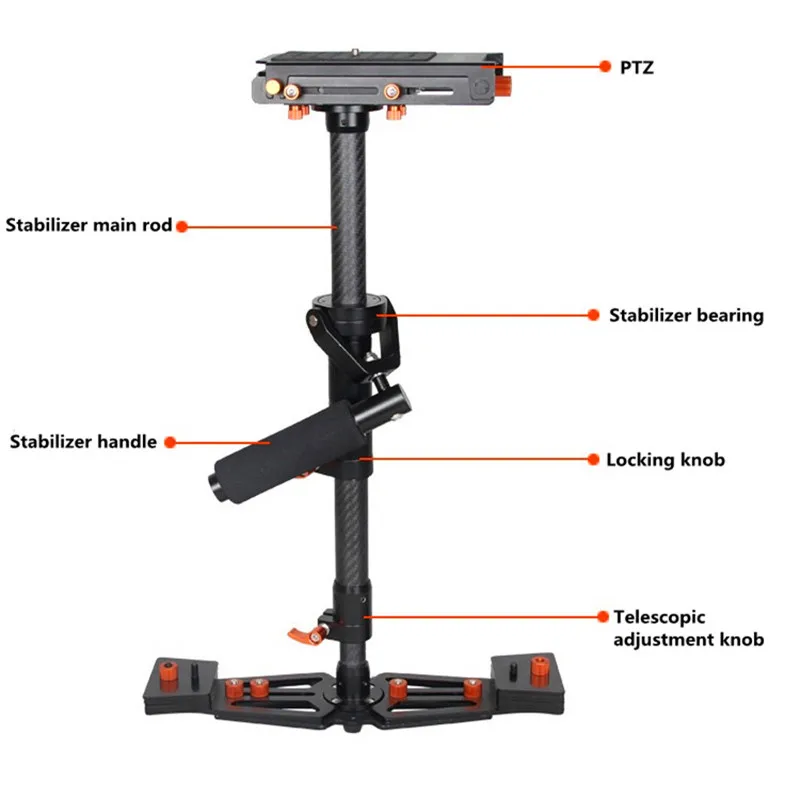 Top Grade High Quality Carbon Fibre 70CM adjustable Handheld camera shock absorbers Professional DSLR Camera Stabilizer|camera stabilizer|dslr