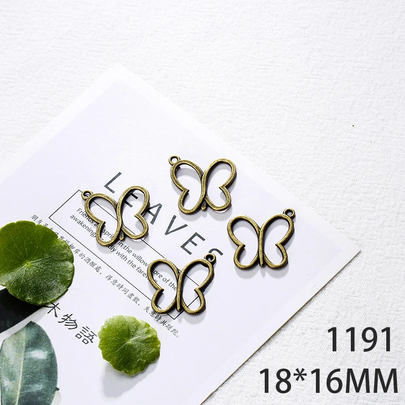 

18*16mm 20pcs Butterfly Alloy Pendant For Diy Jewelry Making 2 Colors Antique Silver Antique Bronze No.1191