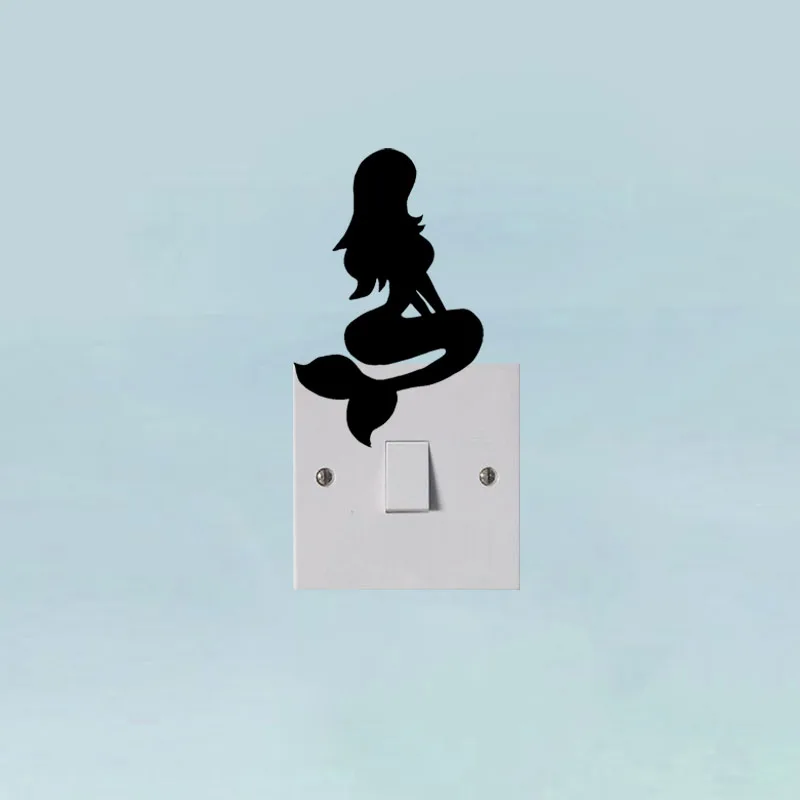Mermaid Female Aquatic Creature Vinyl Switch Sticker Wall Decal 3SS0132 | Дом и сад