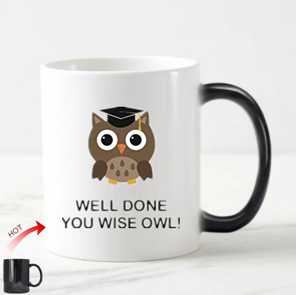 Милая кофейная кружка с изображением совы на выпускной забавная хорошо