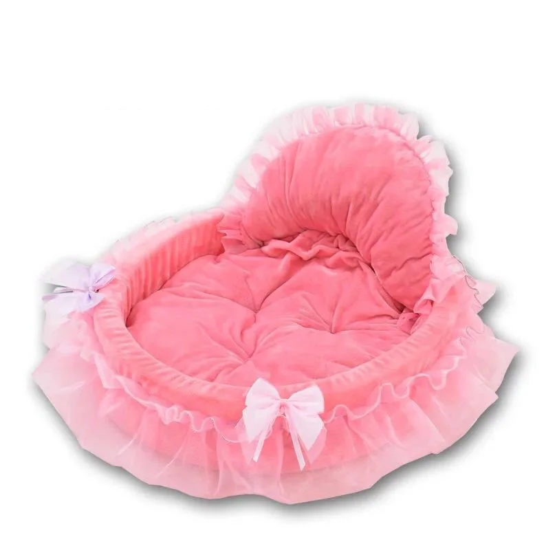 

Drop Shipping Cat Dog Bed House Lace Princess Puppy House Pet Lace Nest Pet Kennel Cat Dog Bed Luxury Cat Dog Sofa