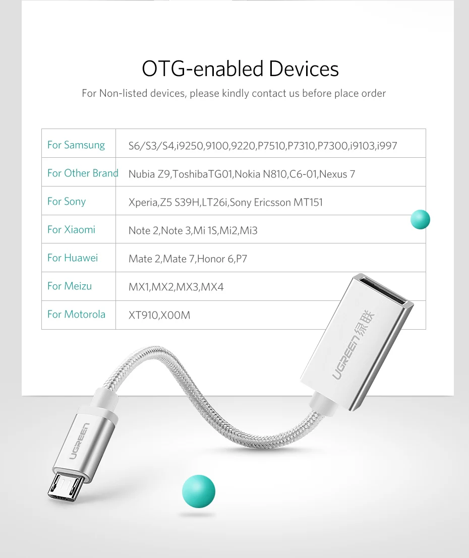 Ugreen OTG кабель Micro USB OTG адаптер для samsung Galaxy XIAOMI HUAWEI Micro USB OTG Android планшет кабель для мобильного телефона OTG USB