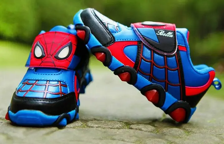 New Autumn&ampSpring Children Shoes Spiderman Night Flash Sports Sneakers Light for Kids Children's Boys Girls F72 | Детская одежда