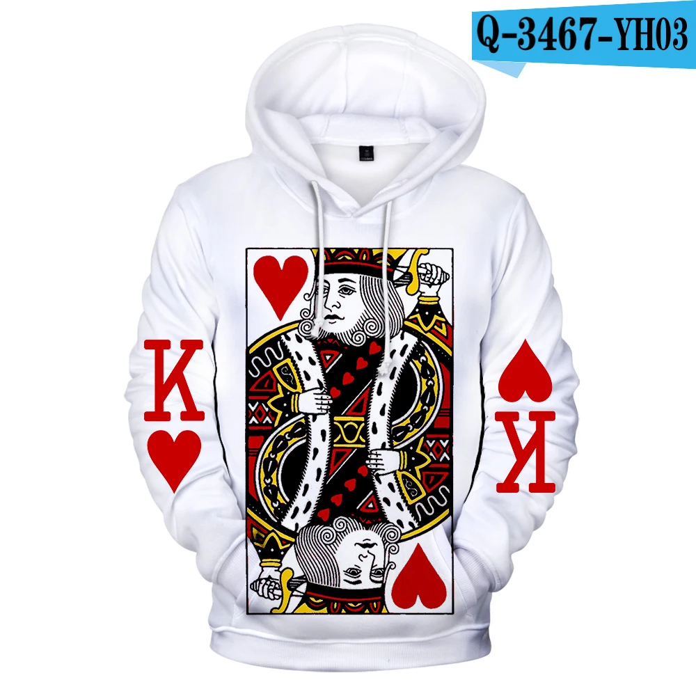 Лидер продаж, худи, Poker, 3D, толстовки для мужчин и женщин, Harajuku, толстовки, новинка, с принтом красного сердца, K Poker, 3D толстовки, мужские повседневные толстовки - Цвет: 3D
