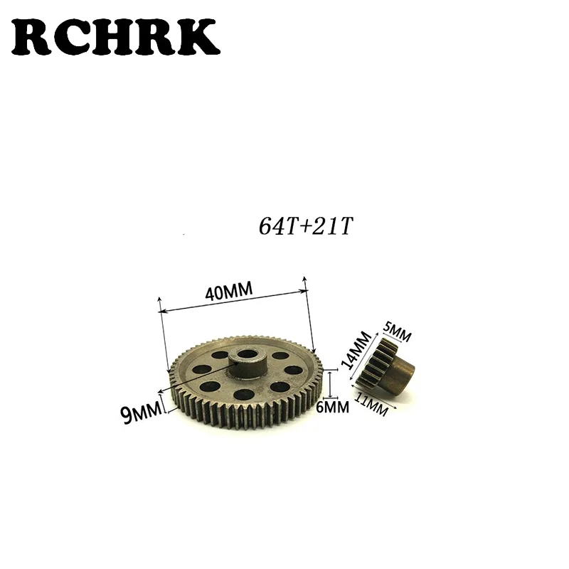 RC автомобиль 11184 стальная металлическая диффузная главная шестерня 64T 11181 мотор 21T детали для масштабной модели монстр-трака HSP 1/10 Himoto Redcat ON.