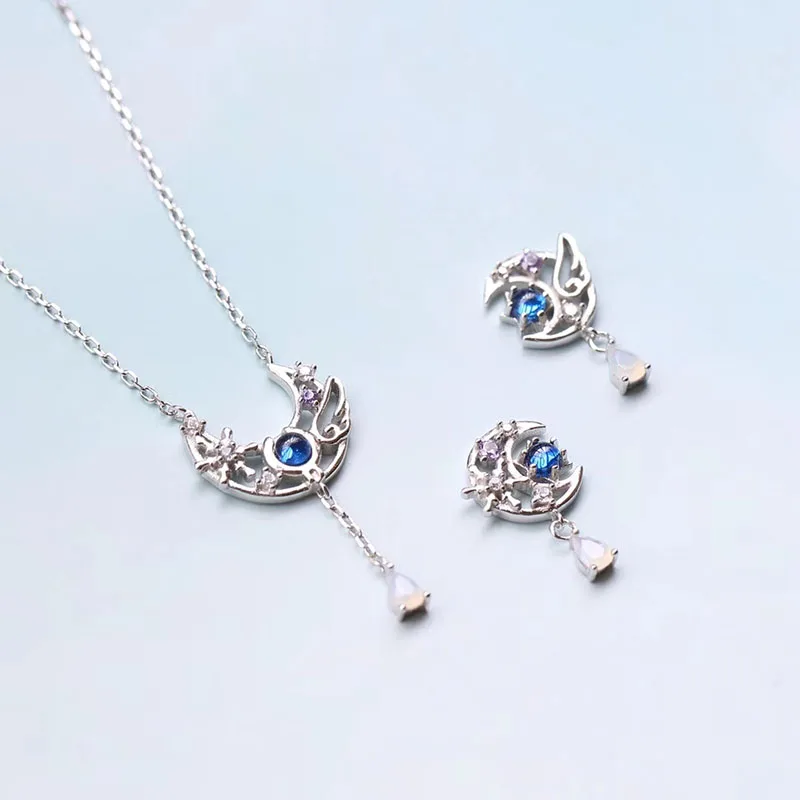 Набор карт captor Cardcaptor SAKURA кимоно SAKURA Li Syaor аксессуары 925 серебряные ювелирные изделия серьги ожерелье Очаровательная Коллекция