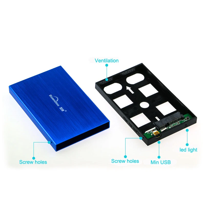 Алюминий IDE Порты и разъёмы корпус для HDD 2 5 дюймов внешний жесткий диск Usb 0 480