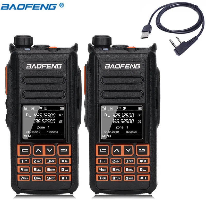 add usb cable 2 шт Baofeng DM-X gps цифровой иди и болтай Walkie Talkie “иди и запись Dual Band Dual Time slot уровня 1 и 2 Tier II DMR цифровой/аналоговый Ham 2 Way Радио - Цвет: add usb cable