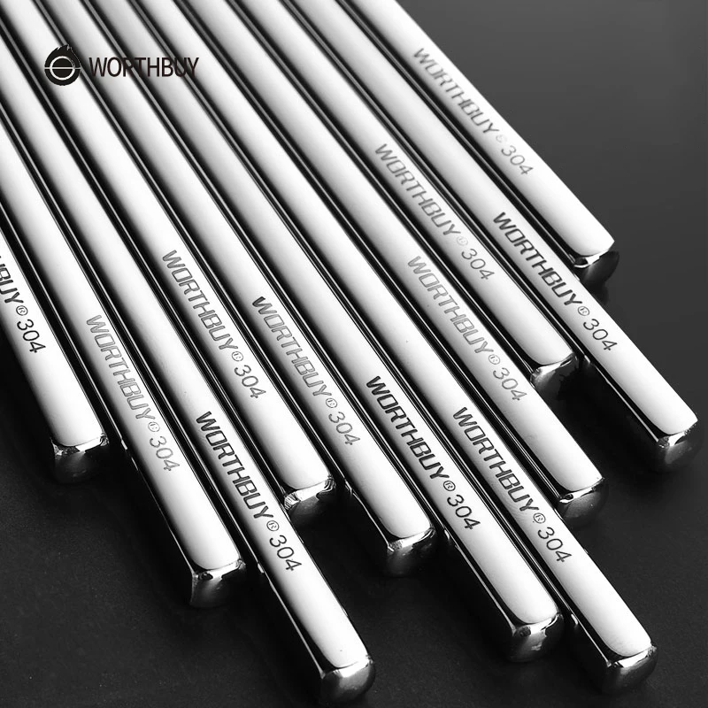 WORTHBUY 5 шт./компл. китайские палочки для еды комплект многоразовые 304 Нержавеющая сталь палочки дозирующая детская ложка для Non-Slip Кухня Еда палочки для суши Хаши