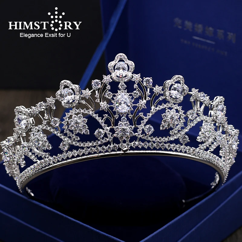 Himstory Blingbling большая мощеная CZ Корона кубический циркон свадебные аксессуары для