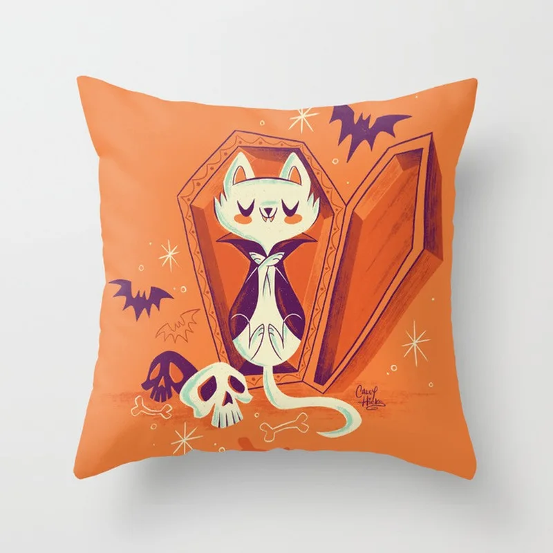Новинка 2019 наволочка для подушки из полиэстера с принтом в виде тыквы и ведьмы
