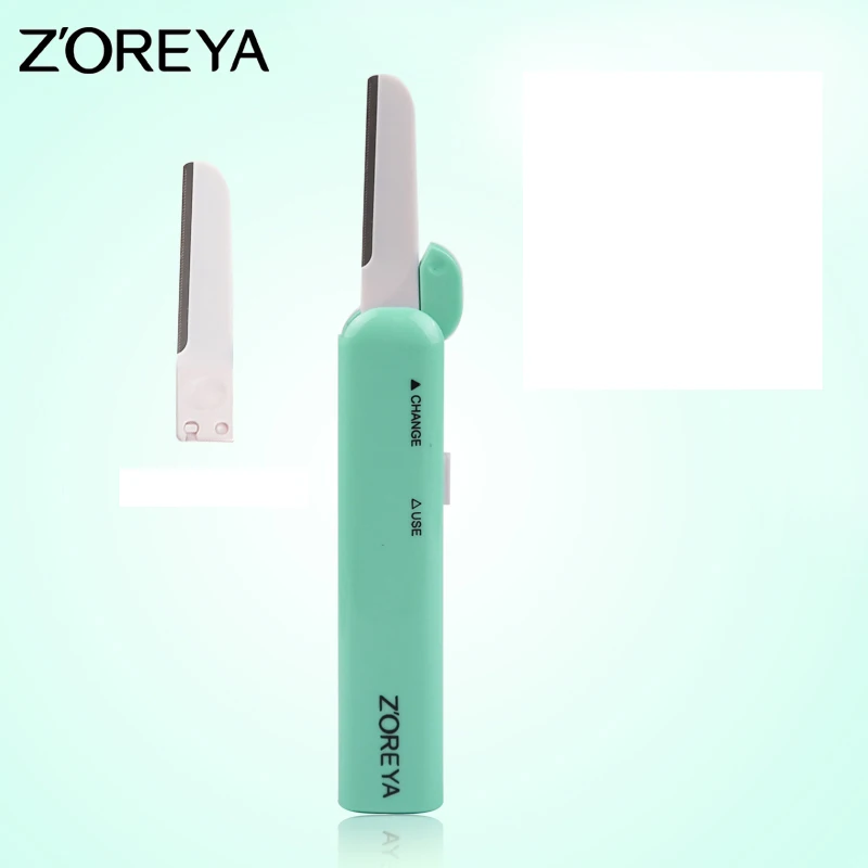 green 2 Новое поступление, высокое качество, Zoreya, брендовый Женский Триммер для бровей, импортное лезвие, макияж, триммер для бровей, 2 модели - Цвет: green 2