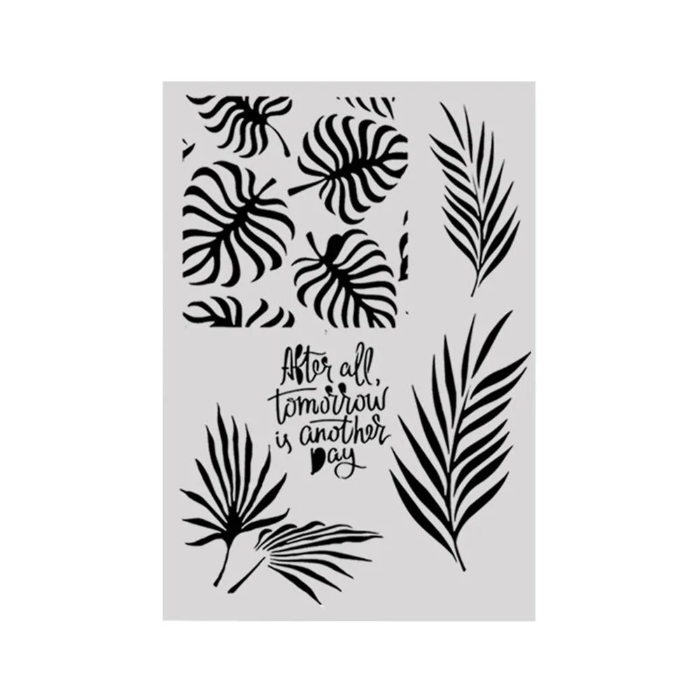 Декоративные трафареты для раскрашивания стен в виде листьев штамп скрапбукинга