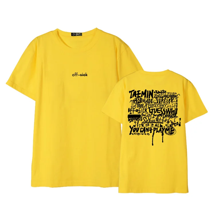 

Kpop shinee taemin sick off concert same printing o neck short sleeve t shirt unisex fashion summer style 6 colors t-shirt