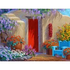 Полный 5D Diy Daimond картина крестиком красные ворота 3D Алмазная мозаика Полный Круглый Стразы картины Вышивка пейзаж