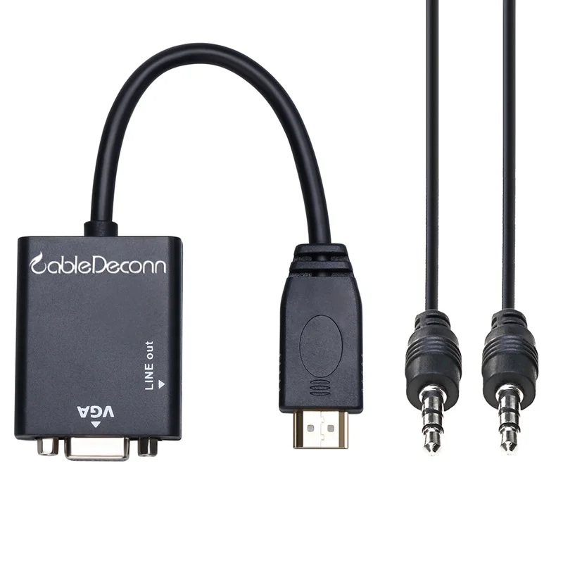 HDMI папа VGA Женский адаптер + Micro Mini к 3в1 кабель конвертер с аудио выходом черный deconn