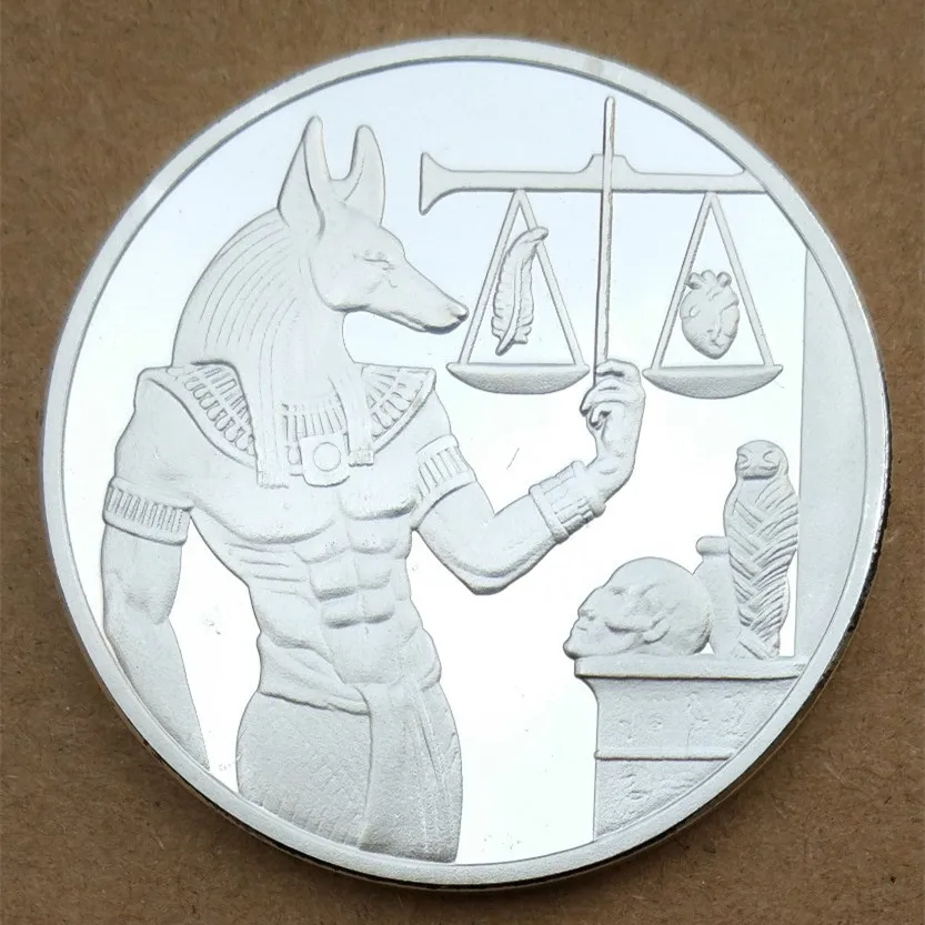 Египетский защитник смерти Anubis золото/Посеребренная монета копия монеты Египетский бог смерти набор памятных монет подарок