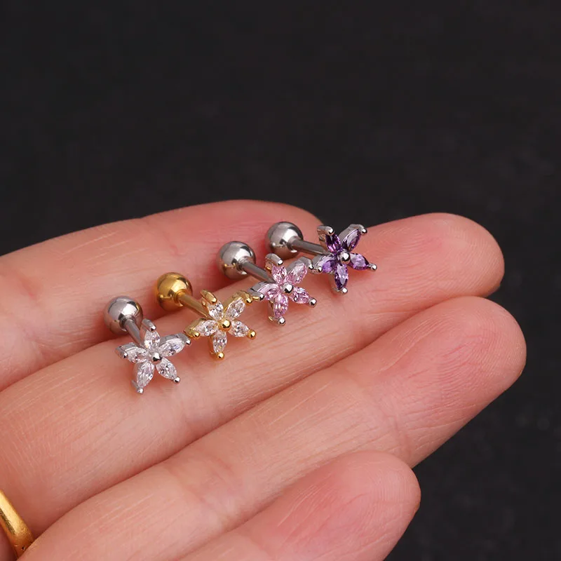 Серьги гвоздики Sellsets для пирсинга изящные украшения прокола козелка ушной