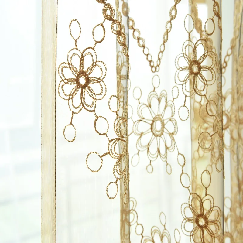 Шторы с вышивкой для гостиной спальни кухни декоративные тюлевые шторы