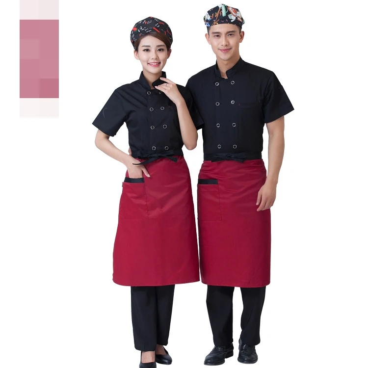 Новинка лета 2017 дышащая двубортная куртка шеф повара ресторана с коротким