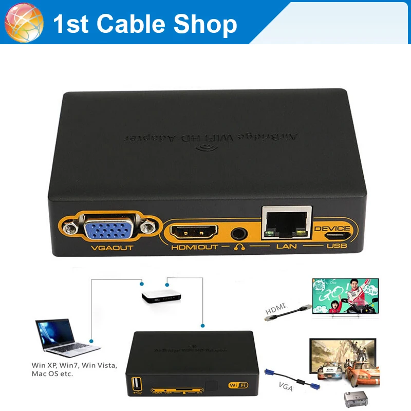 HDMI WI-FI беспроводной передатчик ПК к VGA HDTV конвертер над кабель ethernet | Электроника
