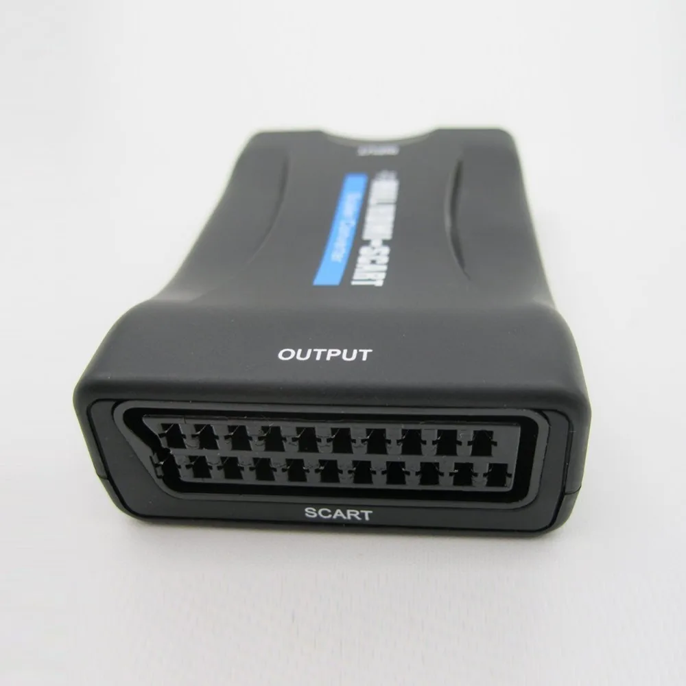 1080P HDMI to SCART Video Audio Upscale Converter AV Signal Adapter HD Receiver TV DVD US/EU Power Plug new |