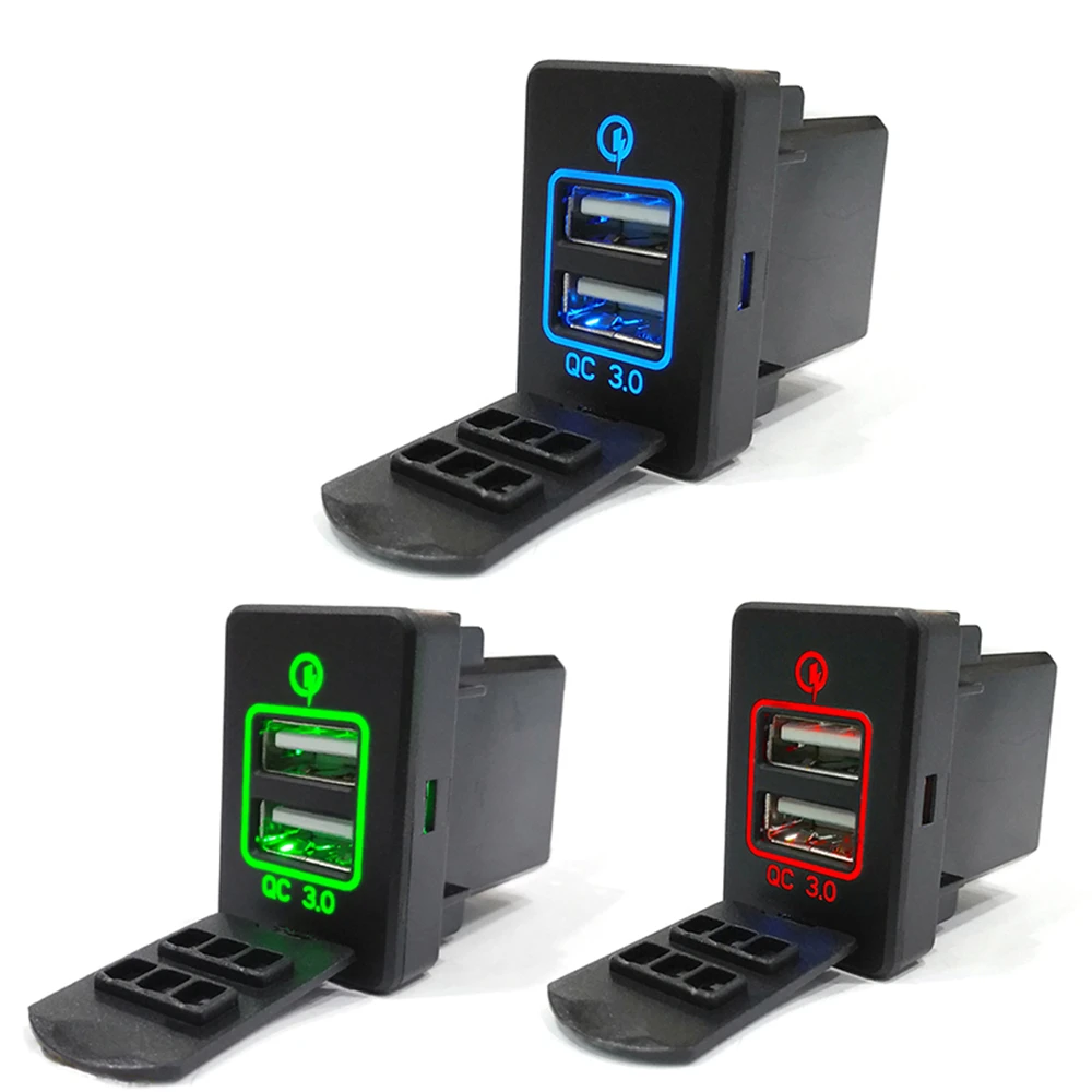

1PCS 5V /9V/12V For HONDA Dual USB Car Quickly Charging 2 USB QC 3.0 Port Auto Adapter LED Voltmeter Socket For Honda 12-24V