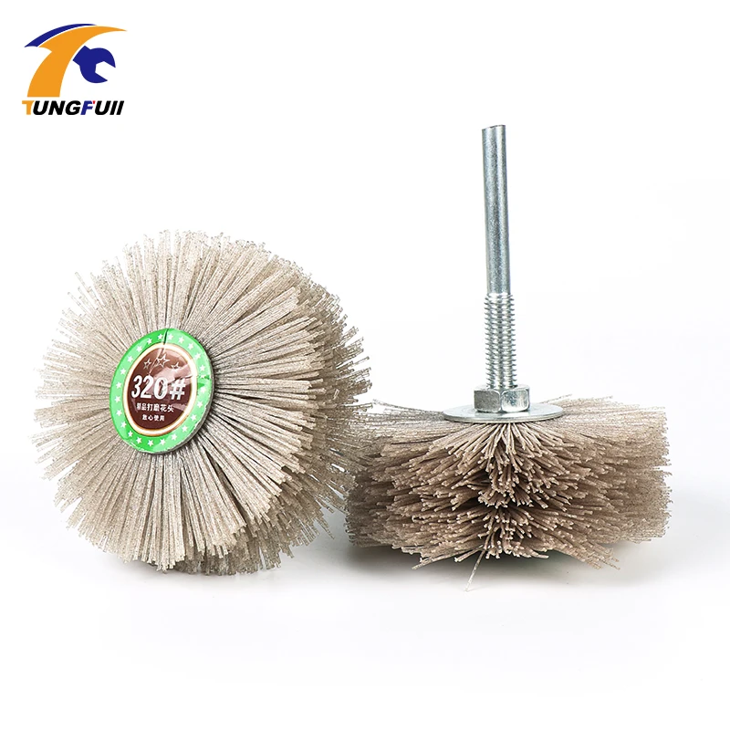 

85*35*6 мм дрель абразивная проволока шлифовальный круг нейлоновая щетина Полировочная щетка для деревянной мебели отделка из красного дерев...