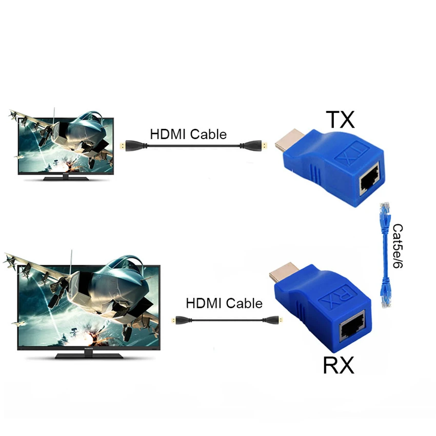 EMK 30 м HDMI удлинитель передатчик TX RX HDMI в Ethernet конвертер 1,4 в 1080P по Cat5e CAT6 RJ45 LAN кабель для ТВ HD ТВ PS3 STB