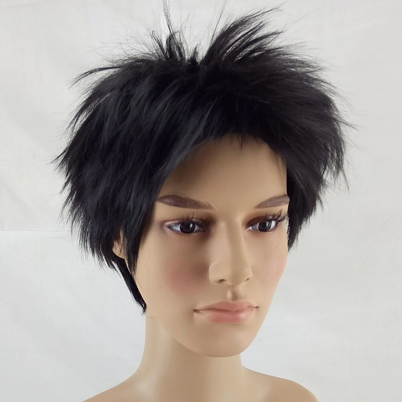 HAIRJOY мужской женский слоистый парик из синтетических волос Короткие натуральные парики мужской коричневый полный парик