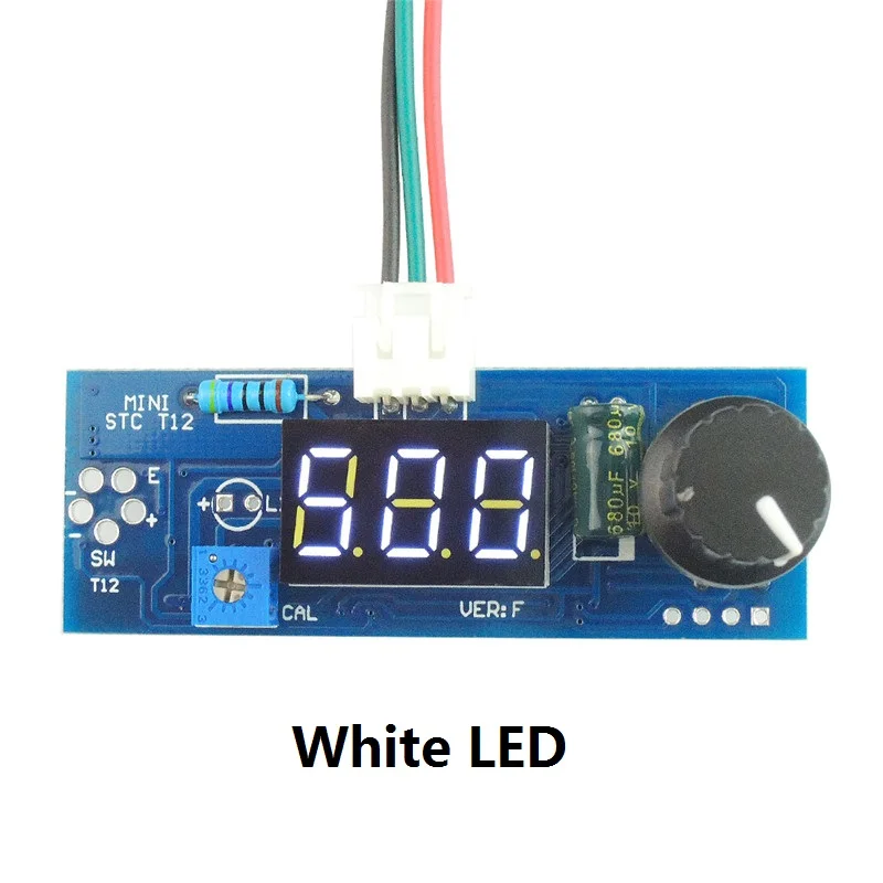 White LED Электрический блок Цифровой паяльник станция контроллер температуры доска для HAKKO T12 Ручка DIY наборы w/светодиодный переключатель вибрации - Цвет: White LED