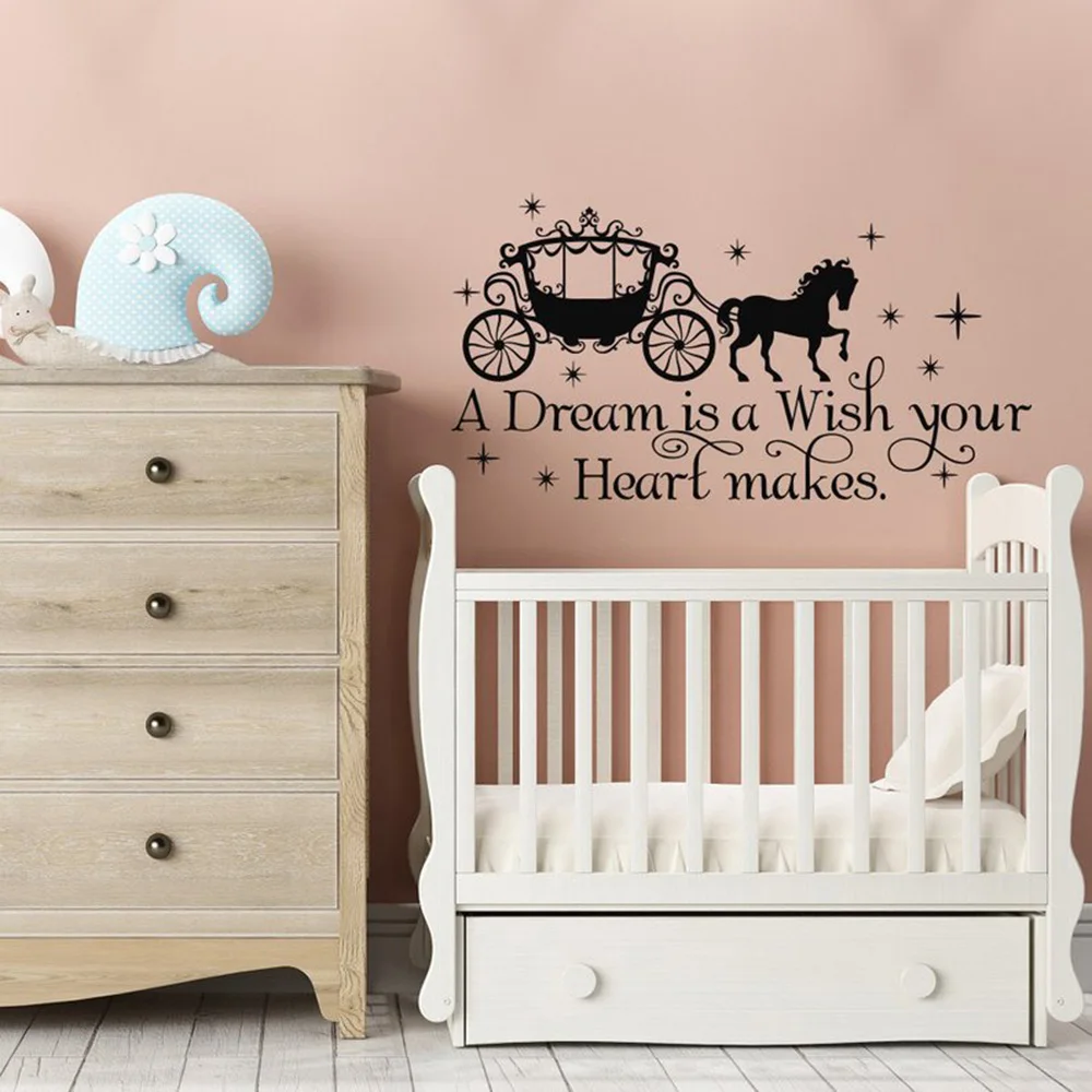 Настенная Наклейка Золушка A Dream Is Wish Your Heart делает съемную виниловую в детскую