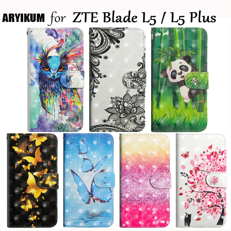 Роскошный чехол книжка для ZTE Blade L5 L 5 Plus кожаный телефона бумажник
