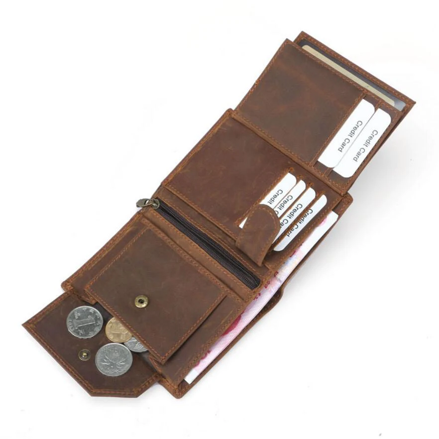 Новинка 2018 мужской кошелек из натуральной кожи с карманом для монет кошельки